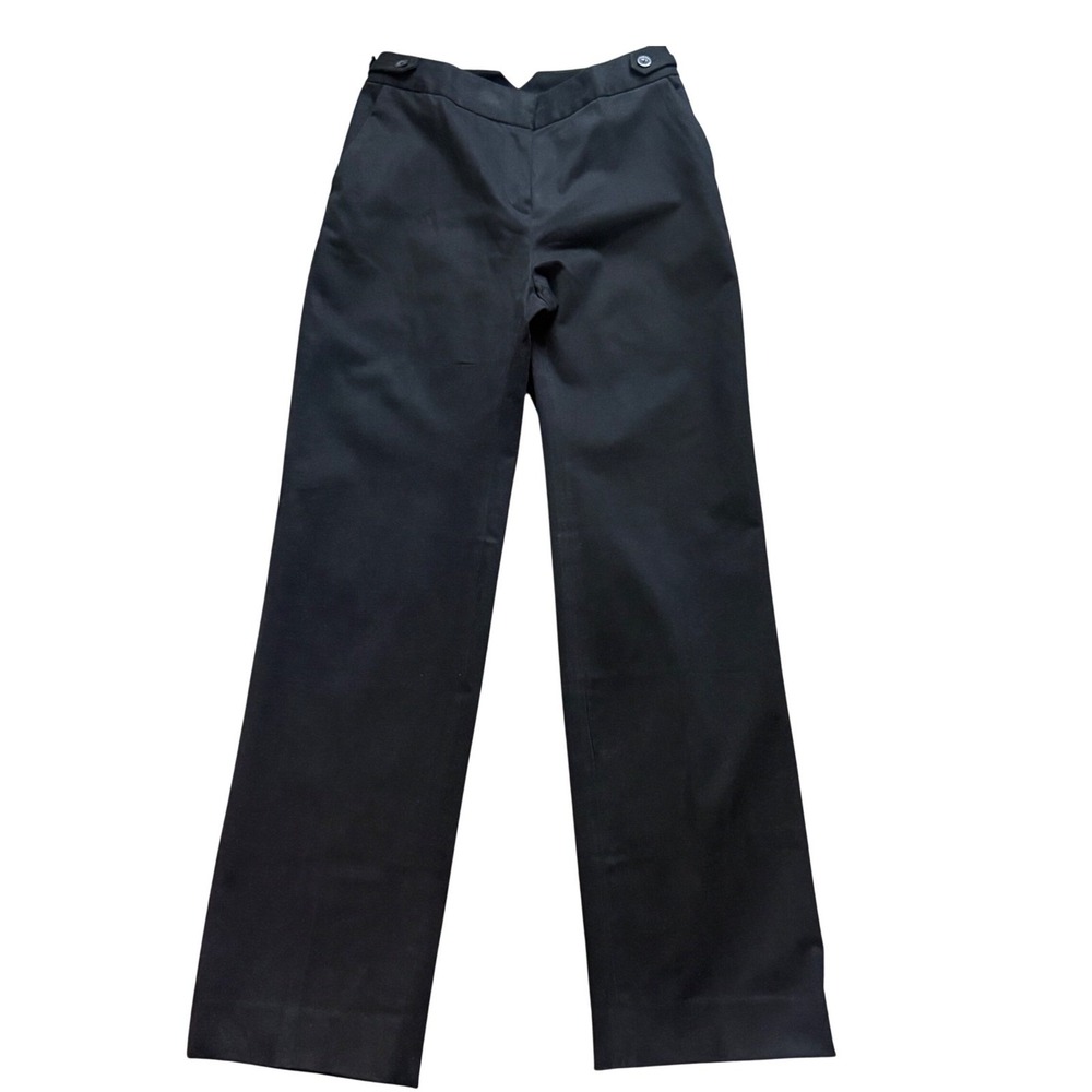 St John Sport Womens Black Wide Leg Trousers Notched Waist Dress Pants Size S